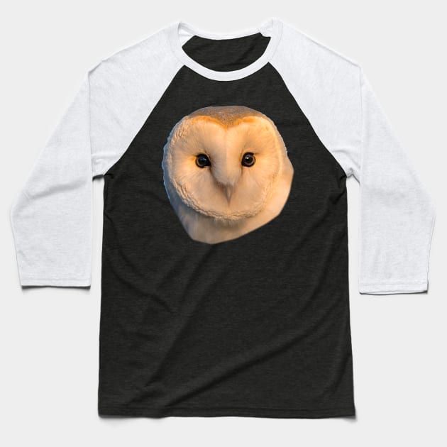 Barn Owl Face Baseball T-Shirt by dalyndigaital2@gmail.com